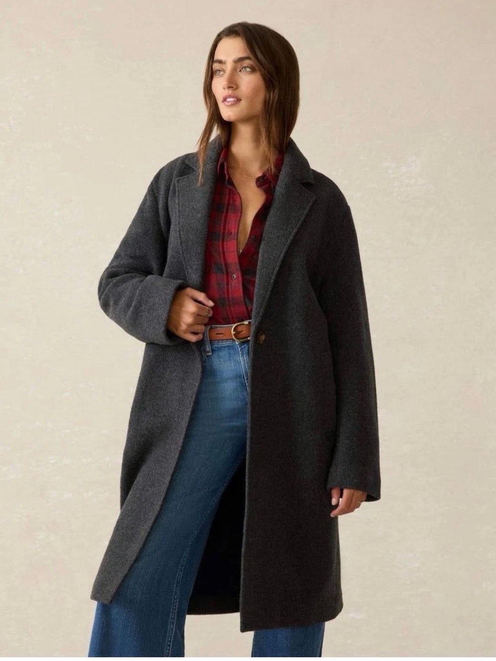 Faherty Atlantic Wool Blend Knit Coat XS